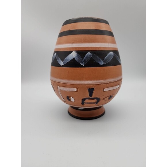 Italian Made Hieroglyphics Egyptian Styled Terracotta Vase Made in Italy - Picture 7 of 12